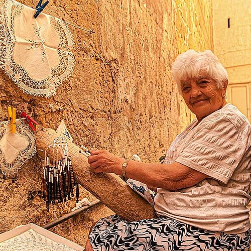 Maltesische handgemachte Spitze in Malta.
