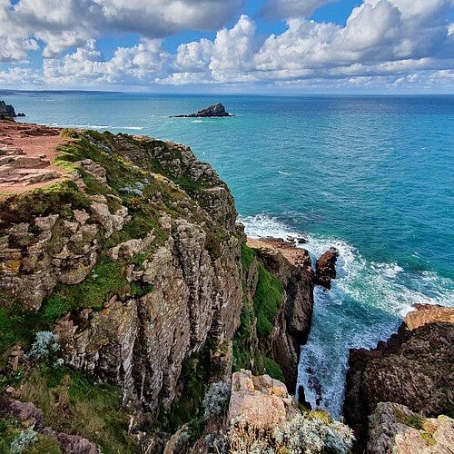 Cap Frehel an der bretonischen Atlantikküste in Frankreich