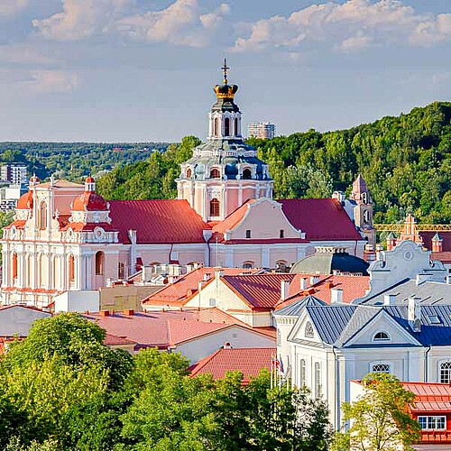 Historische Gebäude der Stadt Vilnius im Baltikum