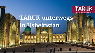 Thumbnail mit Schrift und Koranschulen in Samarkand in Usbekistan