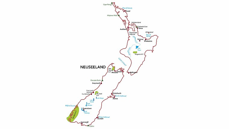 TARUK Neuseeland Karte