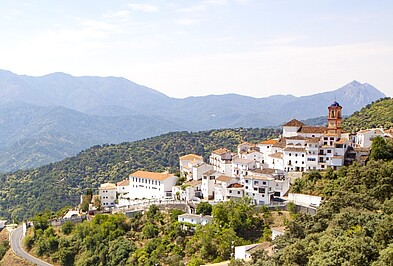 Panorama der Pueblos Blancos / Weiße Dörfer in Andalusien Spanien