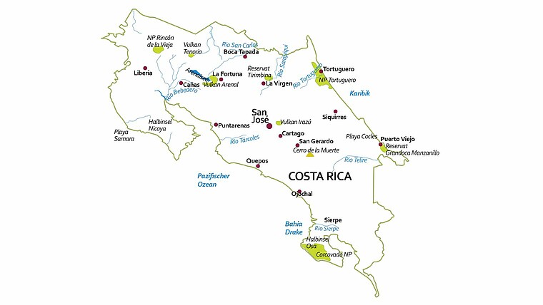 TARUK Karte Costa Rica