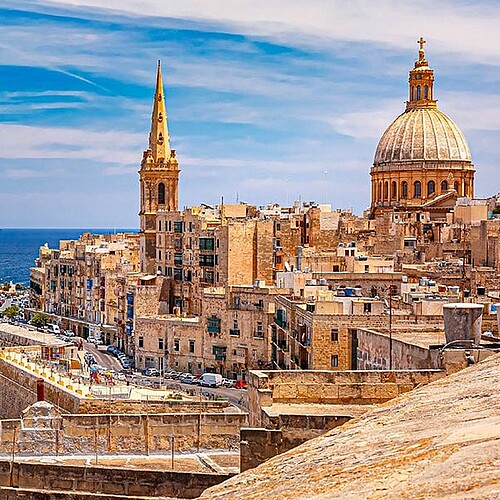 Bick auf Stadtbild von Valetta in Malta.