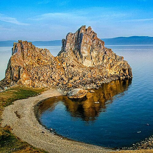 Baikalsee Schamanenfelsen Olchon Insel Russland.