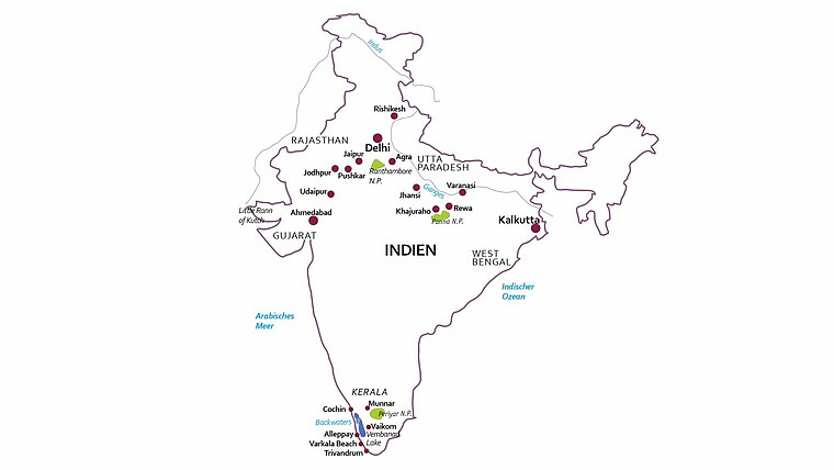 TARUK Indien Karte