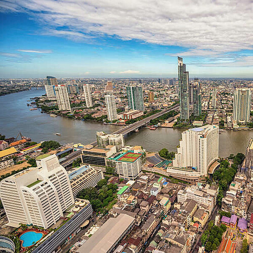 Blick über die Stadt Bangkok in Thailand