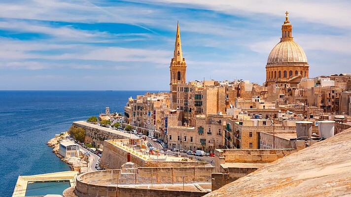 Blick auf Valetta und das Meer