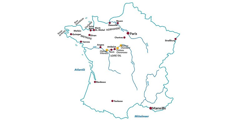 Karte Frankreich
