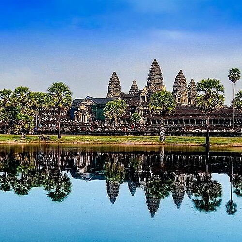 Angkor Wat mit Reflektion in Kambodscha