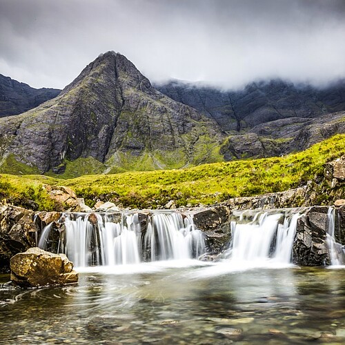 Fairy Pools auf der Isle of Skye in Schottland.