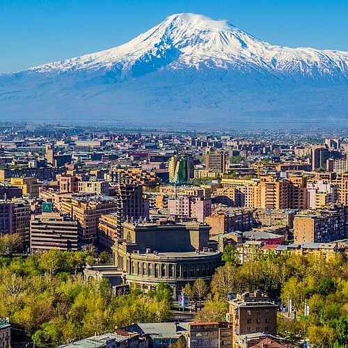 Jerewan Panorama Berge Hauptstadt Armenien.