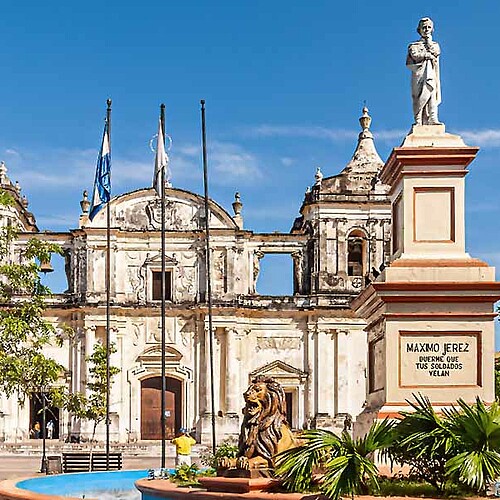 Historisches Gebäude in der Stadt Leon in Nicaragua