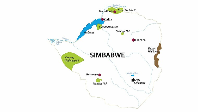 Simbabwe Karte