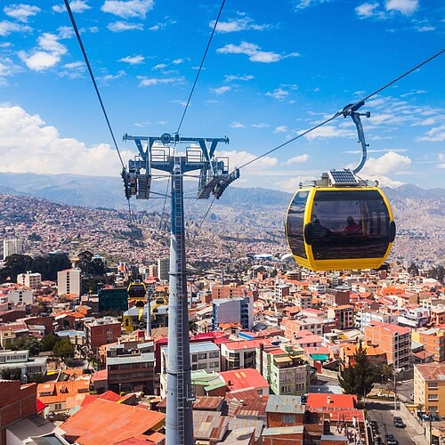 La Paz in Bolivien mit Seilbahn