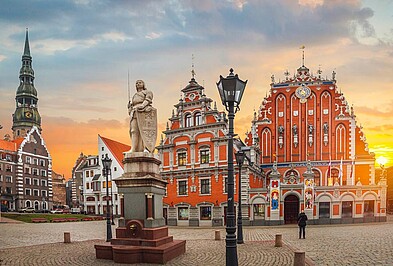 Schwarzhäupterhaus in Riga Lettland auf der Reise Ostseetraum Baltikum