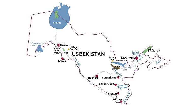 Usbekistan Karte