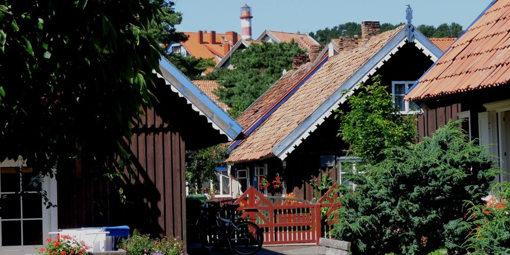 Häuser in Nida an der Kurischen Nehrung in Litauen