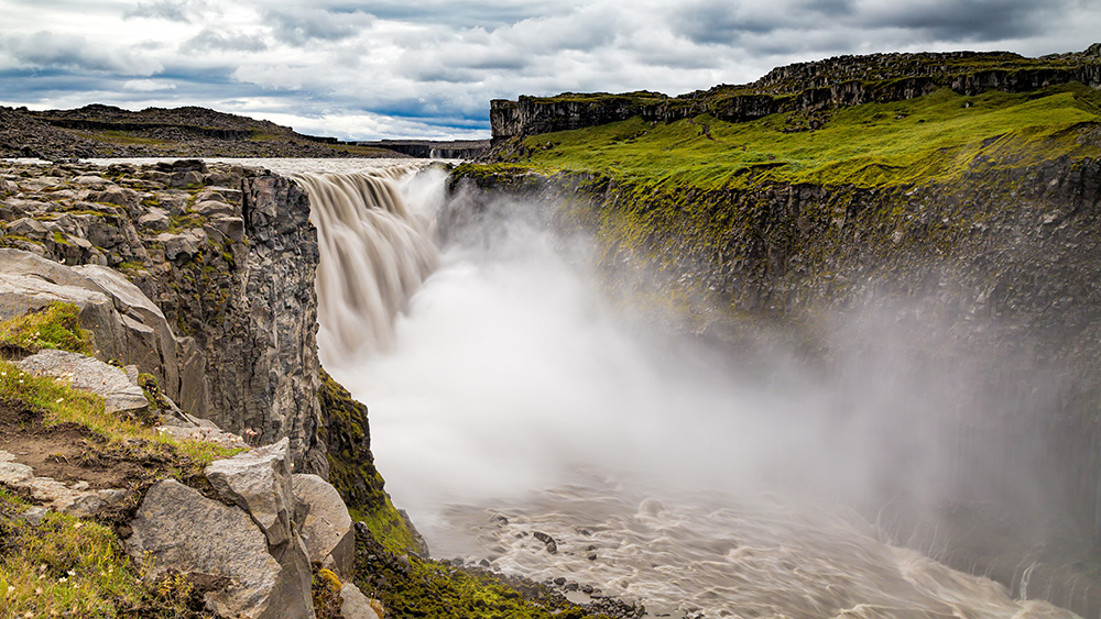 Dettifoss in Island als Langzeitbelichtung