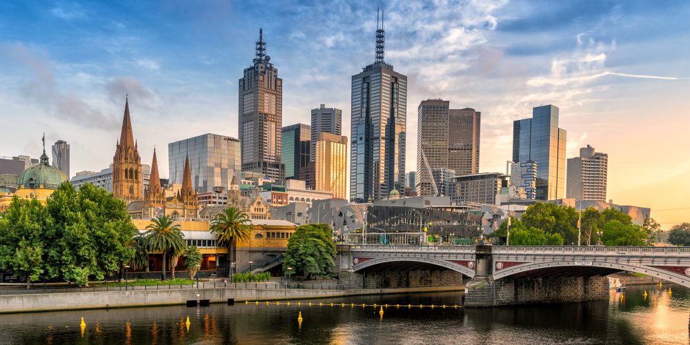 Skyline von Melbourne in Australien