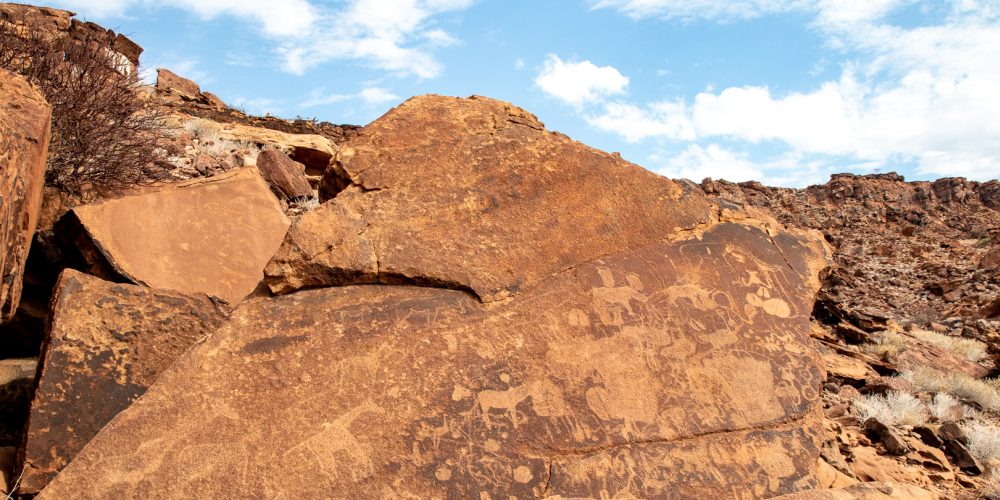 Felsgravuren der San von Twyfelfontein in Namibia