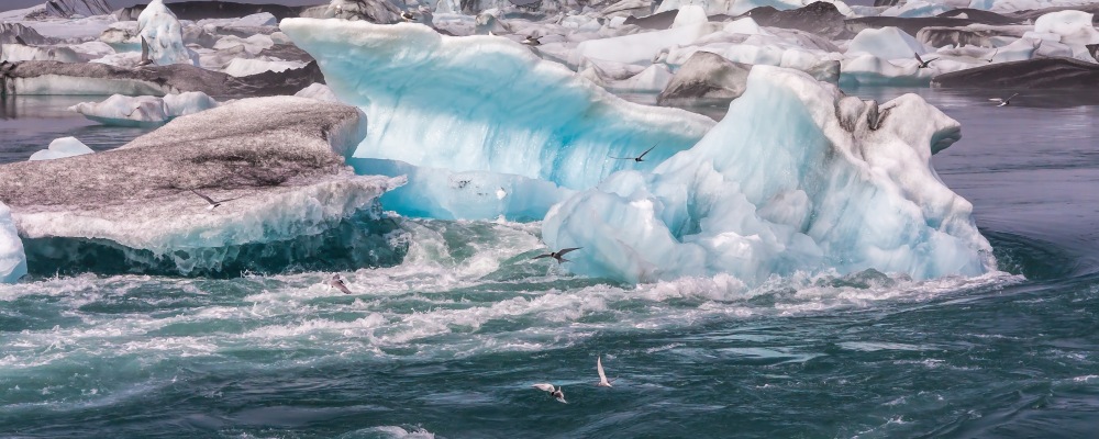 Eisberge im Meer in Island