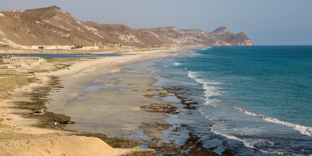 Blick auf den Strand von Salalah im Oman