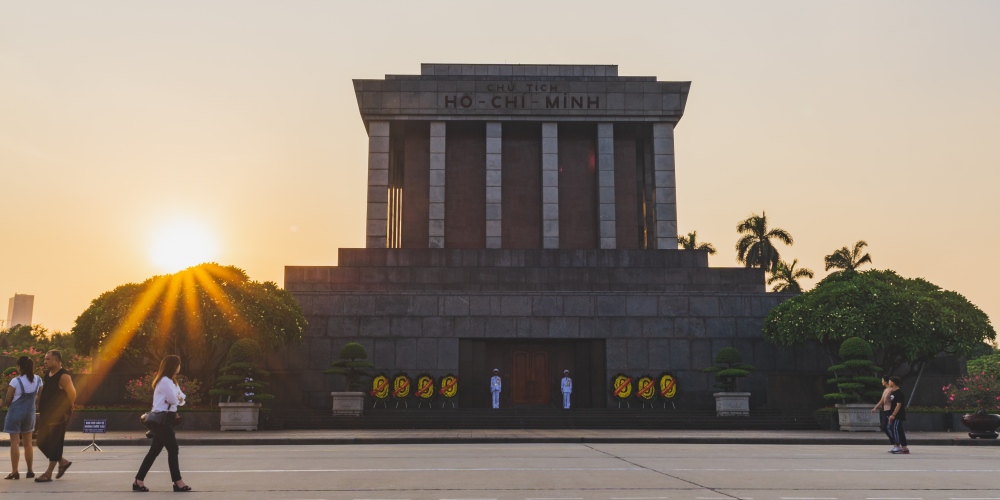 Ho Chi Minh Mausoleum in Hanoi in Vietnam