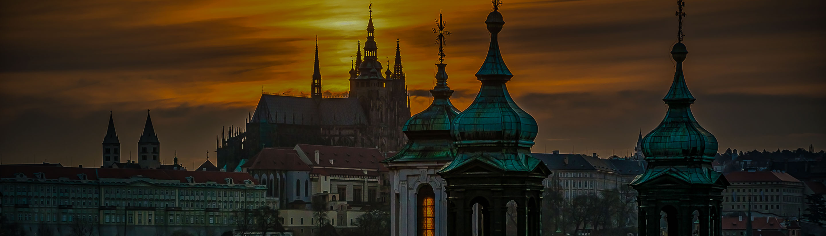 Tschechien Prag Sonnenuntergang Dächer