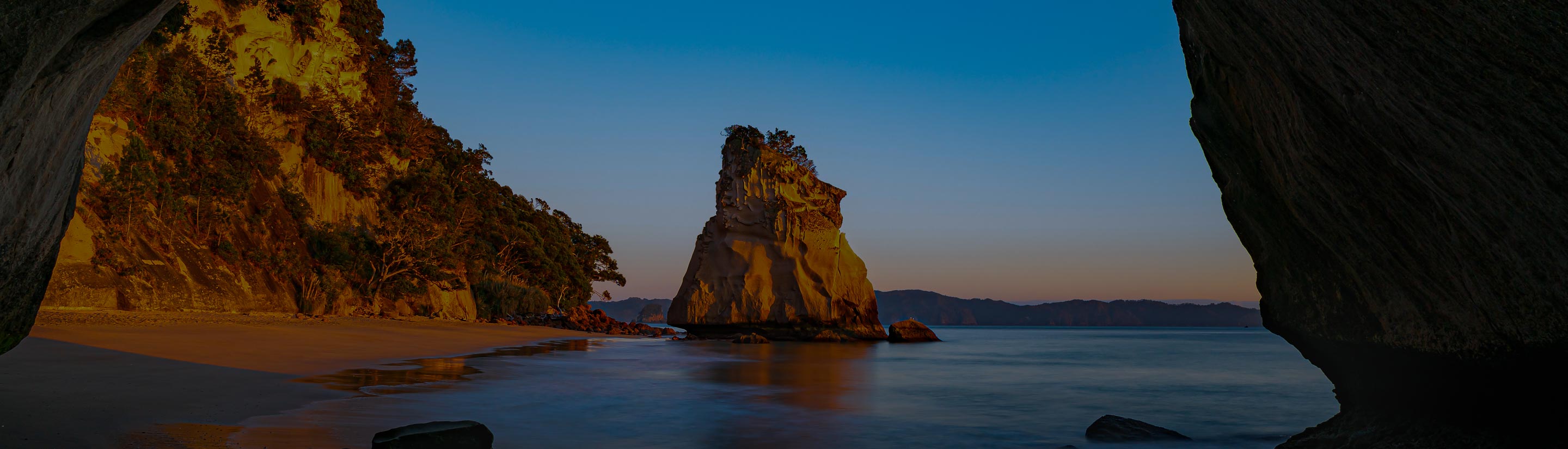 Sonnenaufgang Cathedral Cove Coromandel Insel Neuseeland